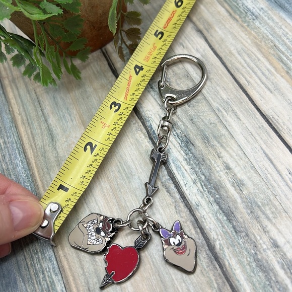 ⭐️🌸Vintage Tasmanian Devil cartoon keychain looney toons Y2K - Picture 7 of 7